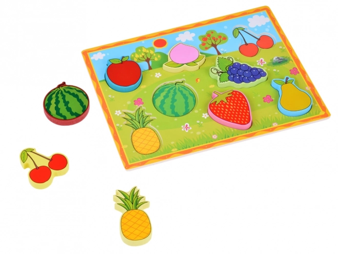 Holzlernspiel Obst Puzzle