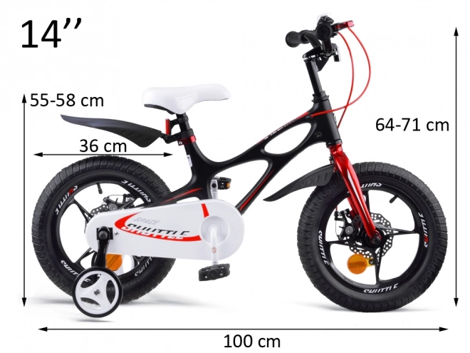 Kinderfahrrad RoyalBaby Space Shuttle 14" mit Stützrädern – Schwarz
