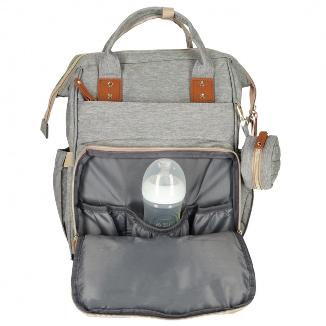 Baby Wickeltasche Rucksack Grau