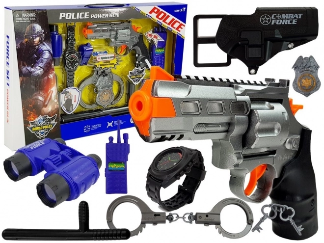 Polizei Spielset mit Pistole, Handschellen und Fernglas