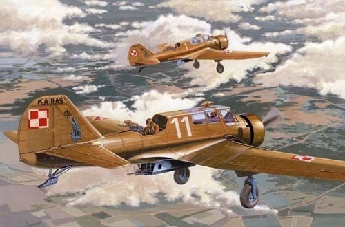 PZL-23A Karaś polnisches Bombenflugzeug im frühen Modell