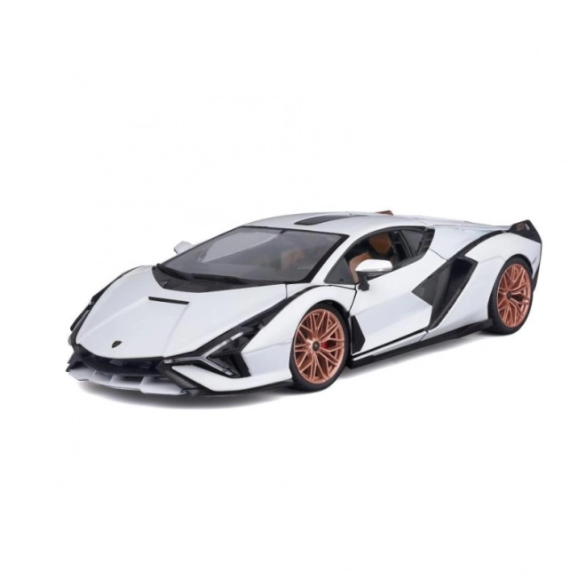 Lamborghini Sián FKP 37 Weiß/Schwarz Modellauto 1:18 von Bburago