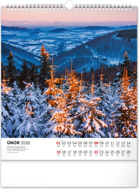 Wandkalender Spaziergänge durch die mährische Landschaft 2026