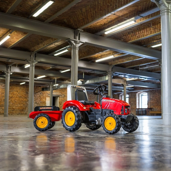 Roter Supercharger Trecker mit Anhänger für Kinder