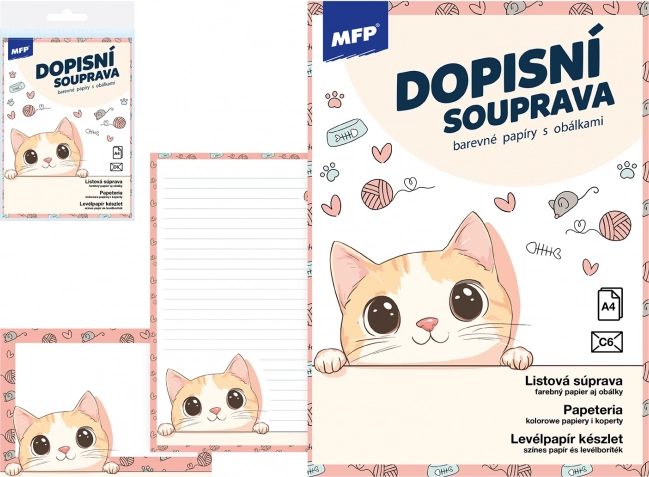 Buntes Briefpapier LUX mit Katzenmotiv