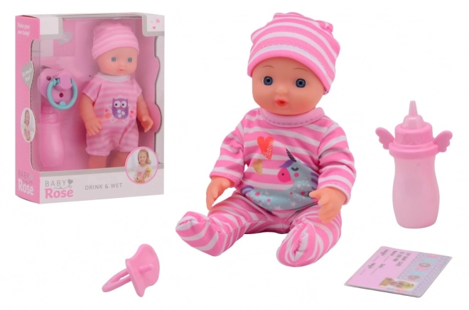 Baby Rose Puppe mit Trink- und Pipi-Funktion