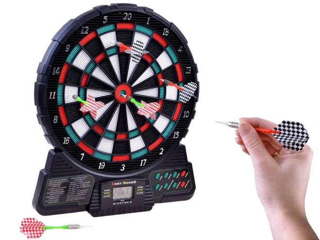 Elektronische Dart-Scheibe mit 18 Spielen und Darts