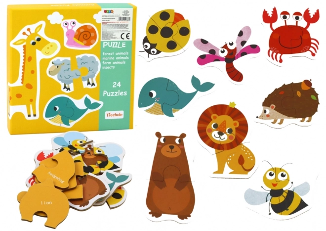 Kindliches Lernpuzzle mit Tieren