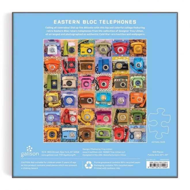 Galison Puzzle Retro-Telefone vom Künstler Troy Litten 500 Teile