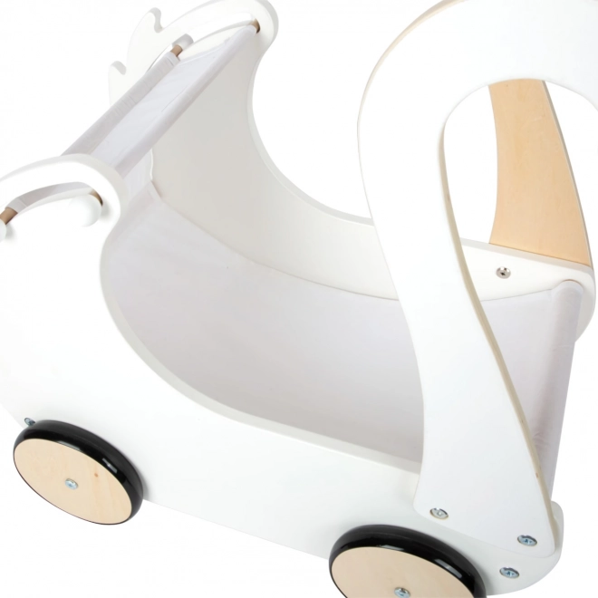Kinderholzpuppenwagen Schwan