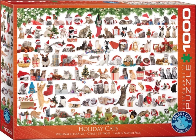 Puzzle Eurographics Weihnachtskatzen 1000 Teile