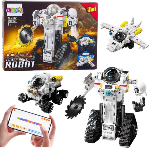 3-in-1-Baukasten: Roboter, Weltraum-Rover und ferngesteuertes Flugzeug, 408 Teile