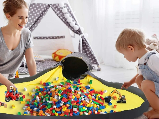 Spielzeugkorb mit Matte und Griffen