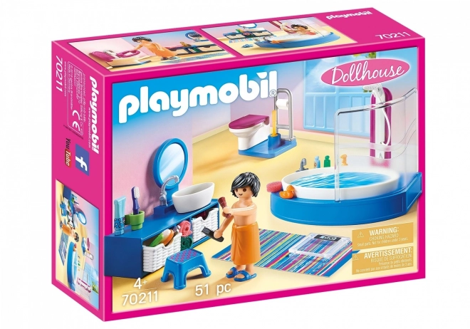 Badezimmer mit Badewanne Playmobil Puppenhaus