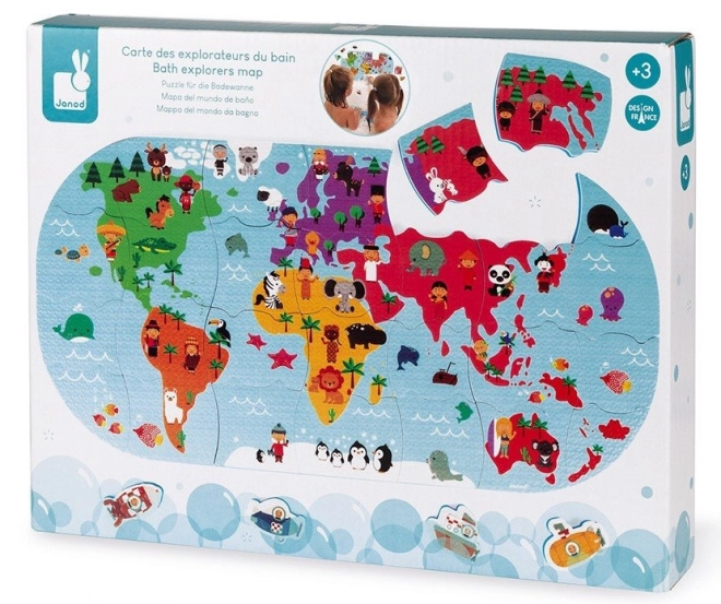 Weltkarte Puzzle für die Badewanne
