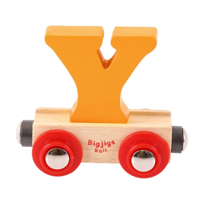 Holz-Eisenbahn-Wagen Buchstabe Y von BIGJIGS RAIL