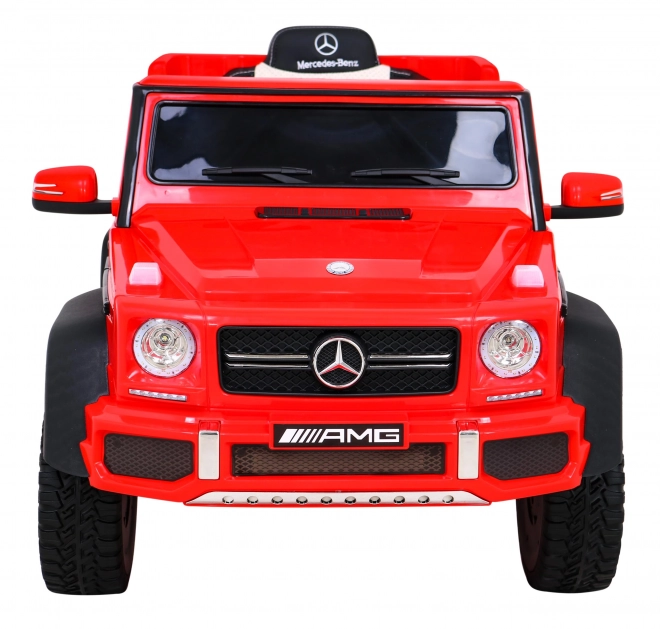 Mercedes G63 AMG Auto mit Batterie, Rot + Fernsteuerung + 6 EVA-Räder + Sanfter Start + MP3 LED