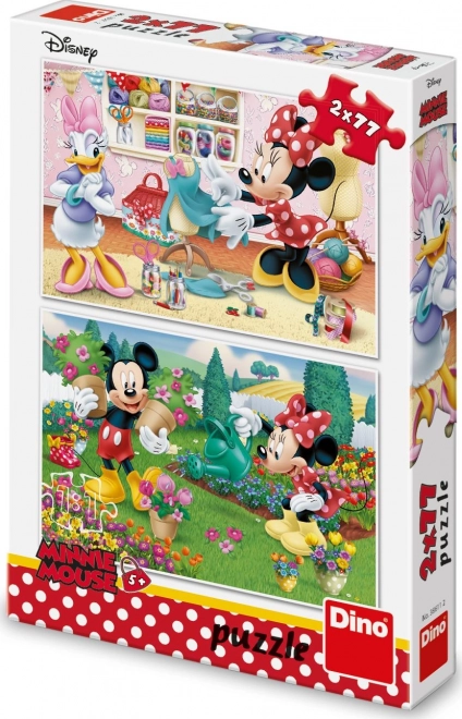 Dino Puzzle Fleißige Minnie 2x77 Teile