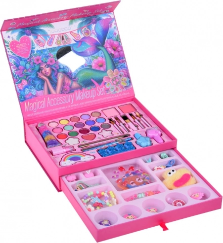 Großes Meerjungfrau Beauty-Set Lidschatten Nagellacke Haarspangen Haargummis