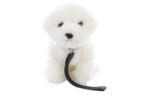 Weicher Malteserhund mit Leine, 28 cm