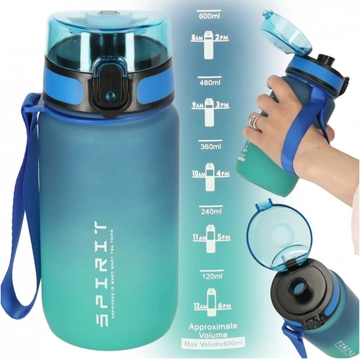 Sportflasche mit Mundstfcck 600ml blaugrcn