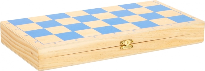 Holzschach für Kinder small foot – klappbares Set mit bunten Figuren