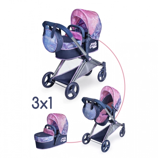 Decuevas Faltbarer 3-in-1 Puppenwagen mit Tasche Magic Bubble 2024