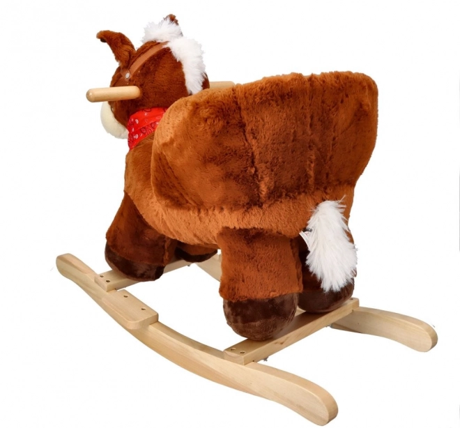 Braunes Schaukelpferd mit Sitz