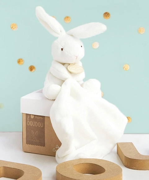 Doudou Geschenkset - Häschen mit Schmusetuch 10 cm