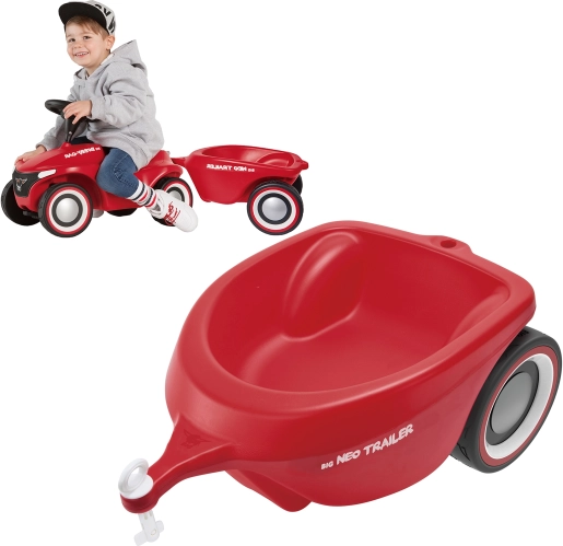 Großer roter Anhänger für das Rutschauto Bobby Car Neo