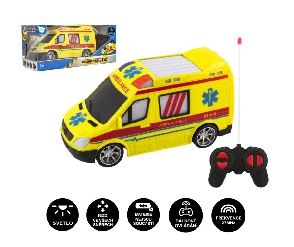 Fernbedienung RC Krankenwagen Kunststoff 20cm mit Licht