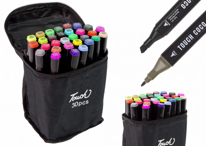 Set von 30 alkoholischen Touch-Markern im Etui
