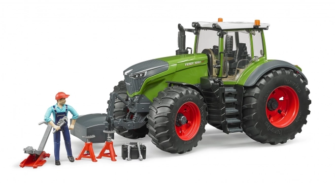 Bruder Fendt 1050 Vario Traktor mit Mechaniker und Werkstattzubehör