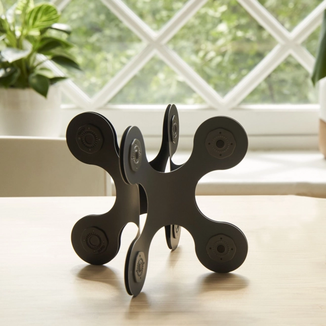 Magnetisches Konstruktionsspielzeug CLIXO Designer Schwarz & Grau 9 Stück