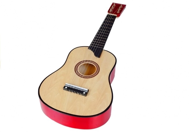 Holzgitarre mit Plektrum Creme