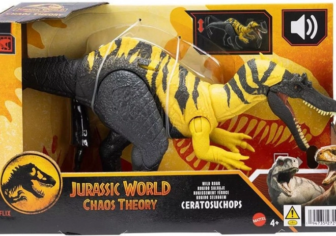 Dinosaursfigur Ceratosuchops Jurassic World mit wildem Brüllen und beweglichen Teilen