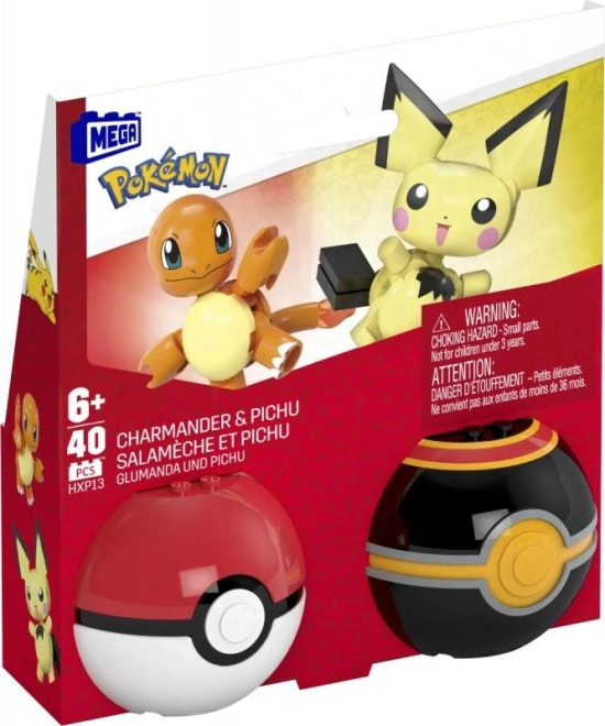 Megablok Pokémon Pokéball Charmander und Pichu