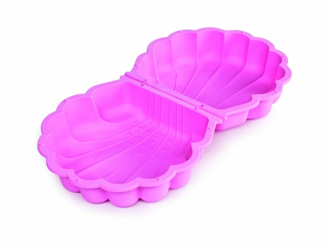 Muschelsandkasten mit Deckel rosa