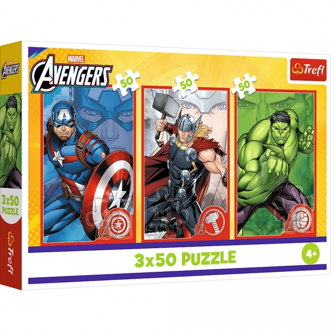 Puzzle 3x50 Disney Marvel Die Avengers von Trefl