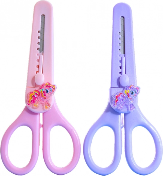 Kinderschere mit Abdeckung und dekorativem Pferdchen 14cm