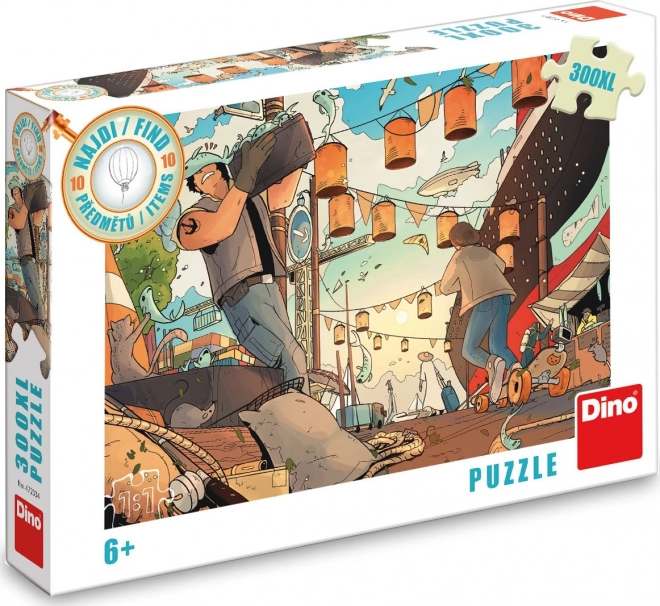 Puzzle DINO Finde die 10 Gegenstände: Hafen XL 300 Teile