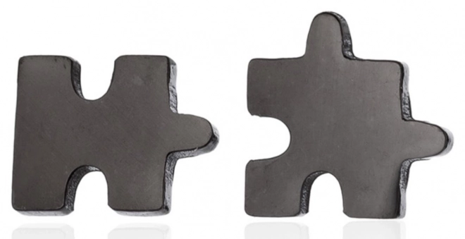 Edelstahl Ohrstecker Puzzle - schwarz