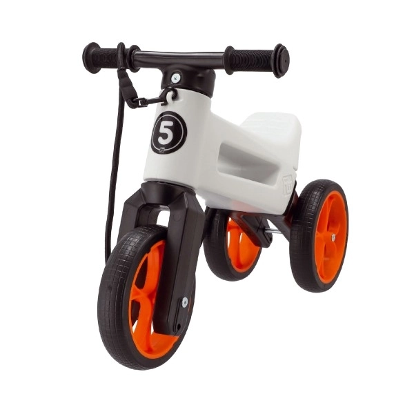 Laufrad Funny Wheels Rider Supersport Weiß/Orange 2-in-1 mit Tragegurt – Weiß-Orange