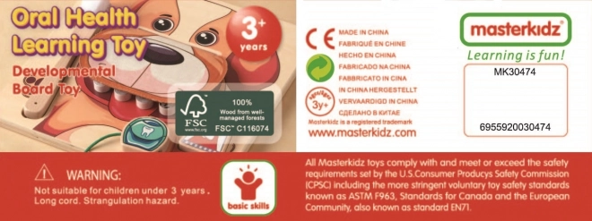 Masterkidz Lernen zur Mundhygiene mit Hund Montessori Wandtafel