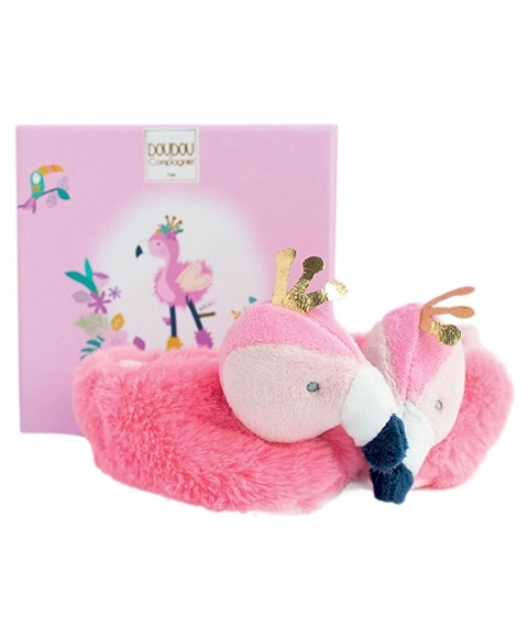 Doudou Geschenkset Erster Schuhe Flamingo 0-6 Monate