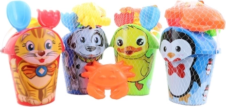 Kindersandspiel-Set mit Eimer, Gießkanne und Förmchen