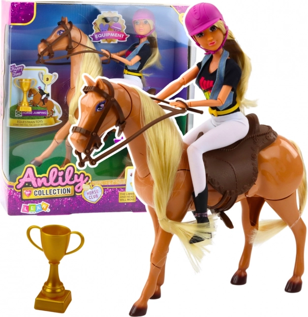 Anlily Puppenset mit Pferd und Zubehör