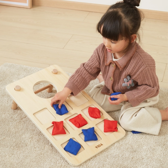 VIGA Geschicklichkeitsspiel 2-in-1 Tic Tac Toe und Zielwurf
