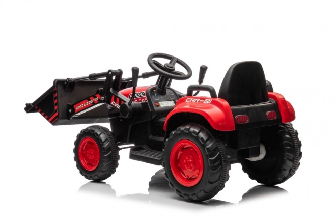 Kinderroter Traktor mit wiederaufladbarem Akku und Löffel