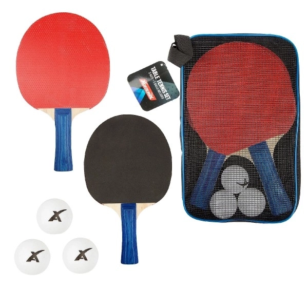 Tischtennis-Set mit 2 Schlägern und 3 Bällen im Etui